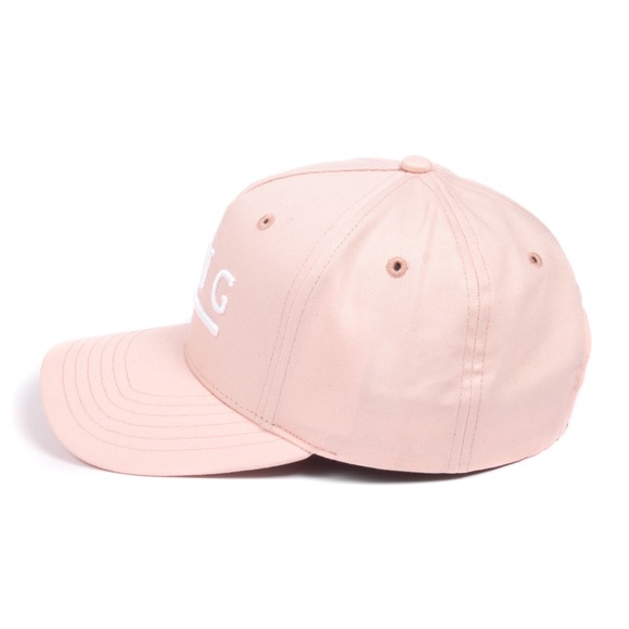 King Apparel Shadwell Curved Peak Blush Pink Snapback Hat - Picture 3 of 6